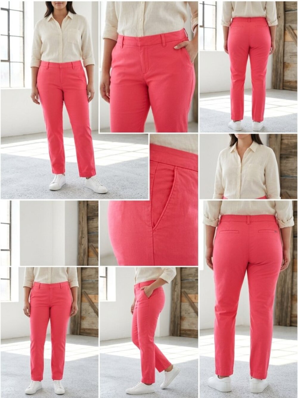 Tommy Hilfiger Size 12 Coral/Pink Cotton Flat Front Pants